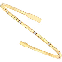Olas d'Oro - 14K Yellow Gold Diamond Flex Bracelet with Box Lock - 0.20 Carat Total Diamond Weight