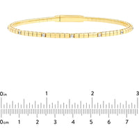 Olas d'Oro - 14K Yellow Gold Diamond Flex Bracelet with Box Lock - 0.20 Carat Total Diamond Weight
