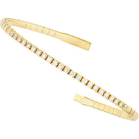 Olas d'Oro - 14K Yellow Gold Diamond Flexi Tennis Bracelet - 1.0 Carat Total Diamond Weight