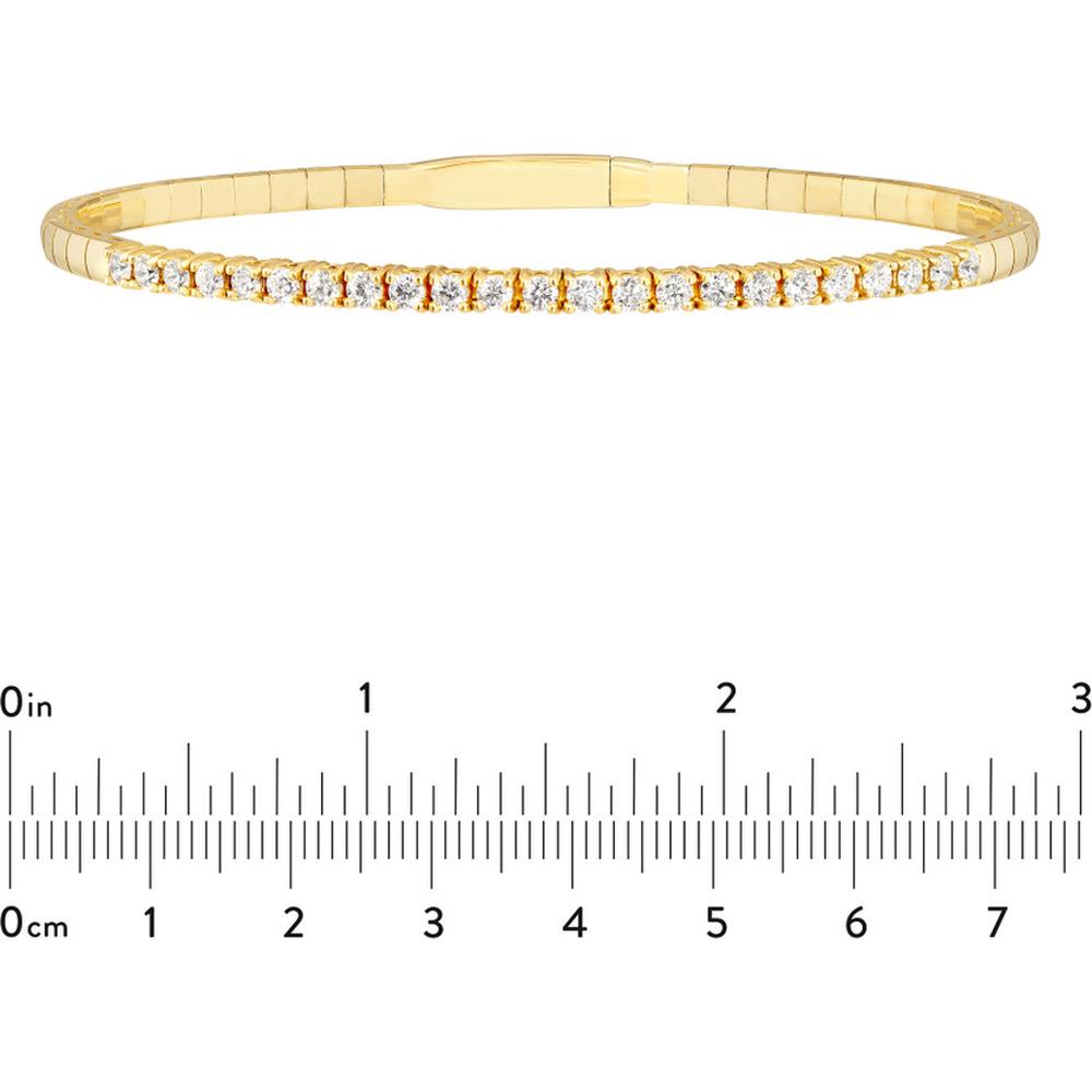 Olas d'Oro - 14K Yellow Gold Diamond Flexi Tennis Bracelet - 1.0 Carat Total Diamond Weight