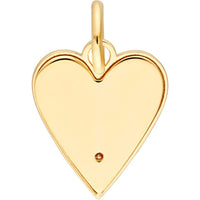 Olas d'Oro - 14K Yellow Gold Diamond Fluted Heart Charm - 0.01 Carat Diamond