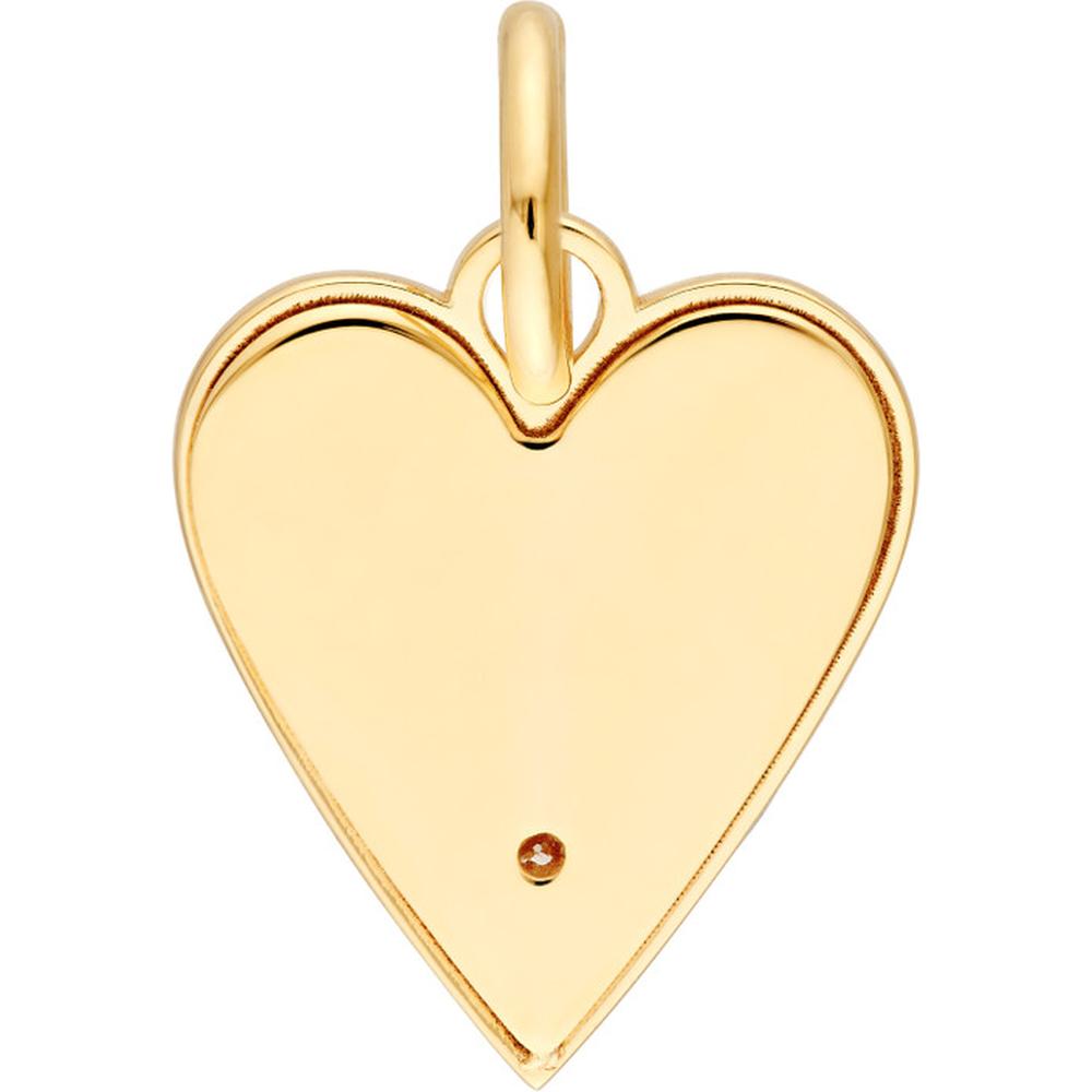 Olas d'Oro - 14K Yellow Gold Diamond Fluted Heart Charm - 0.01 Carat Diamond
