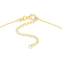 Olas d'Oro - 14K Yellow Gold Diamond Frame Heart Necklace - 0.12 Carat Total Diamond Weight