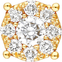 Olas d'Oro - 14K Yellow Gold Diamond Frame Stud Earrings - 3/8 Carat Total Diamond Weight