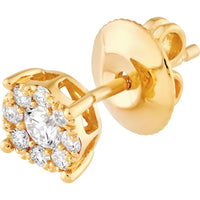 Olas d'Oro - 14K Yellow Gold Diamond Frame Stud Earrings - 3/8 Carat Total Diamond Weight