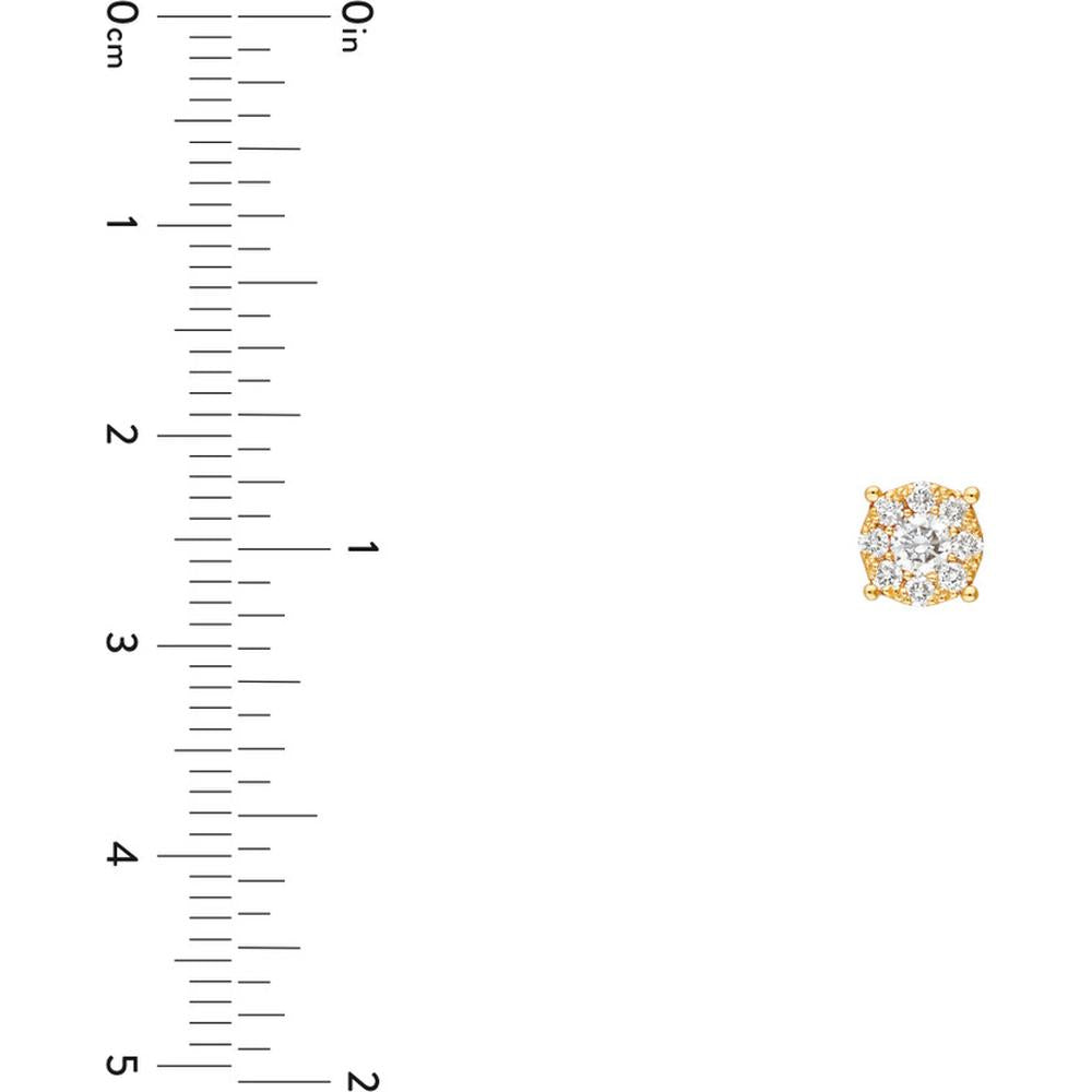 Olas d'Oro - 14K Yellow Gold Diamond Frame Stud Earrings - 3/8 Carat Total Diamond Weight