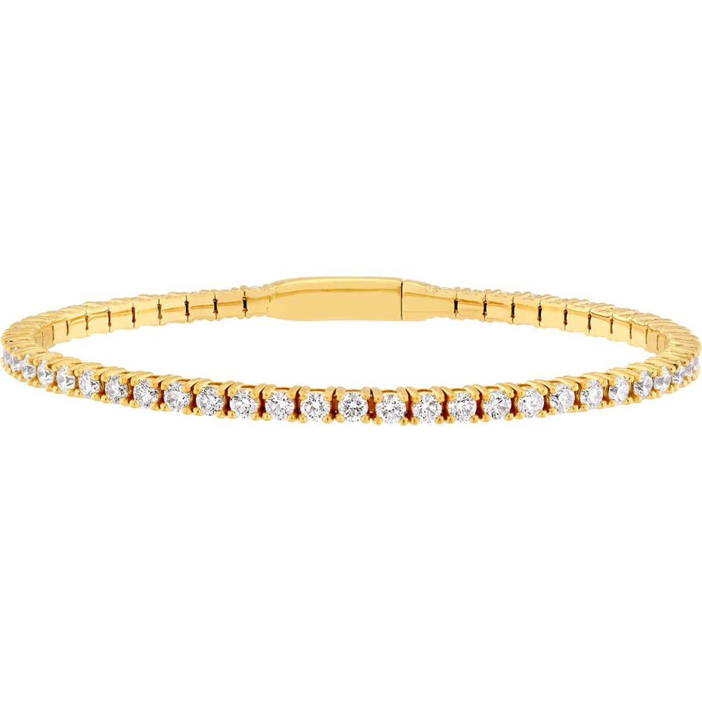 Olas d'Oro - 14K Yellow Gold Diamond Full Flex Bracelet - 3.83 Carat Total Diamond Weight