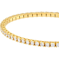 Olas d'Oro - 14K Yellow Gold Diamond Full Flex Bracelet - 3.83 Carat Total Diamond Weight