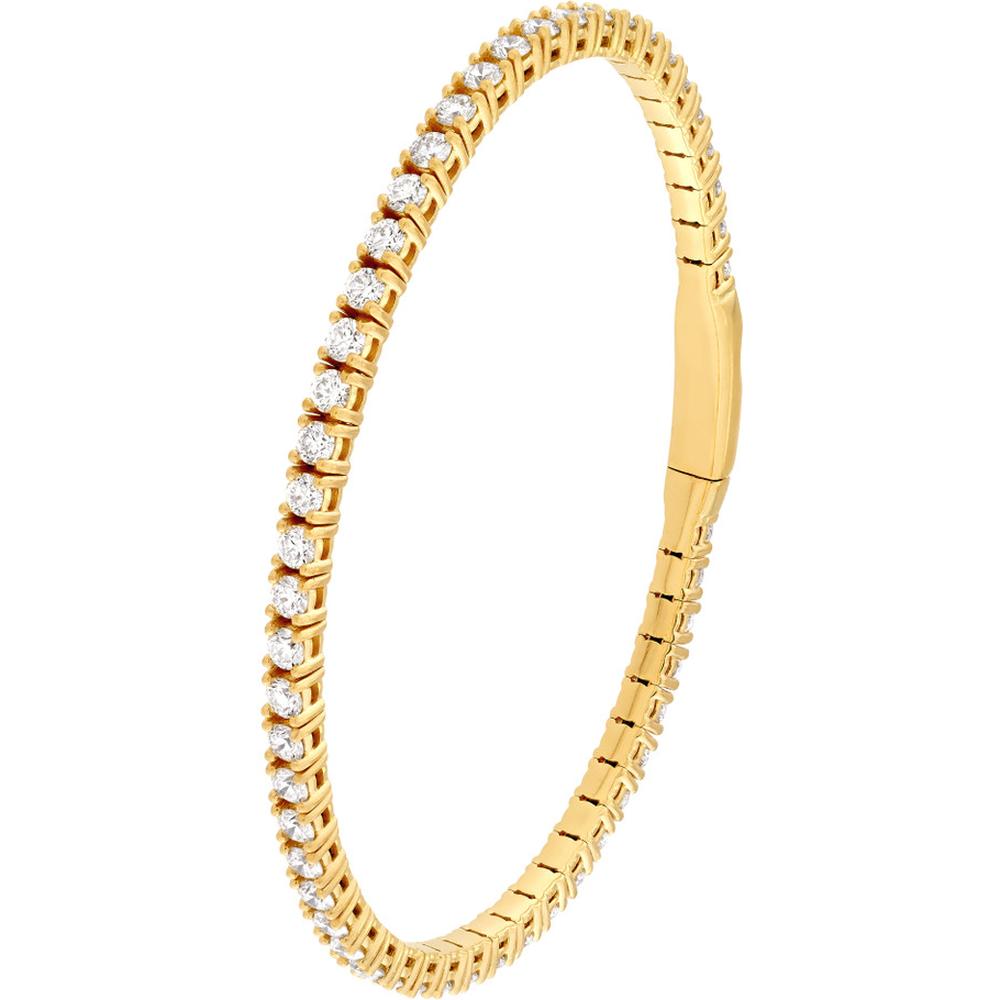 Olas d'Oro - 14K Yellow Gold Diamond Full Flex Bracelet - 3.83 Carat Total Diamond Weight