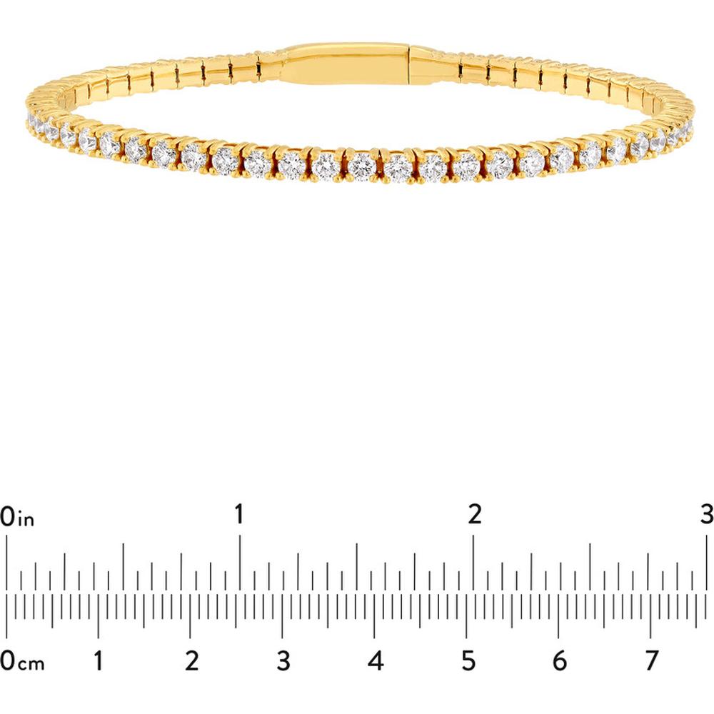 Olas d'Oro - 14K Yellow Gold Diamond Full Flex Bracelet - 3.83 Carat Total Diamond Weight