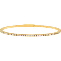 Olas d'Oro - 14K Yellow Gold Diamond Full Flex Bracelet with Box Lock Clasp - 7/8 Carat Total Diamond Weight