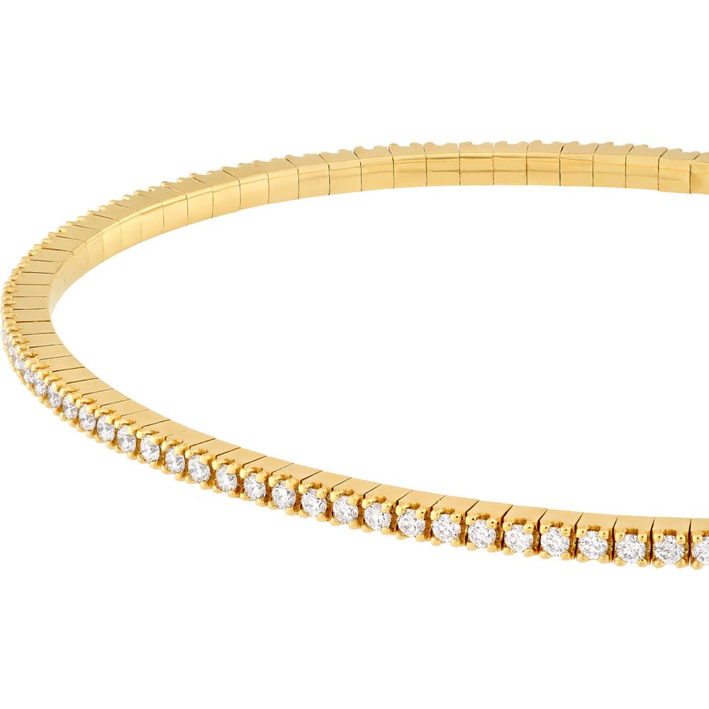 Olas d'Oro - 14K Yellow Gold Diamond Full Flex Bracelet with Box Lock Clasp - 7/8 Carat Total Diamond Weight