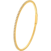 Olas d'Oro - 14K Yellow Gold Diamond Full Flex Bracelet with Box Lock Clasp - 7/8 Carat Total Diamond Weight