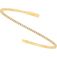 Olas d'Oro - 14K Yellow Gold Diamond Full Flex Bracelet with Box Lock Clasp - 7/8 Carat Total Diamond Weight