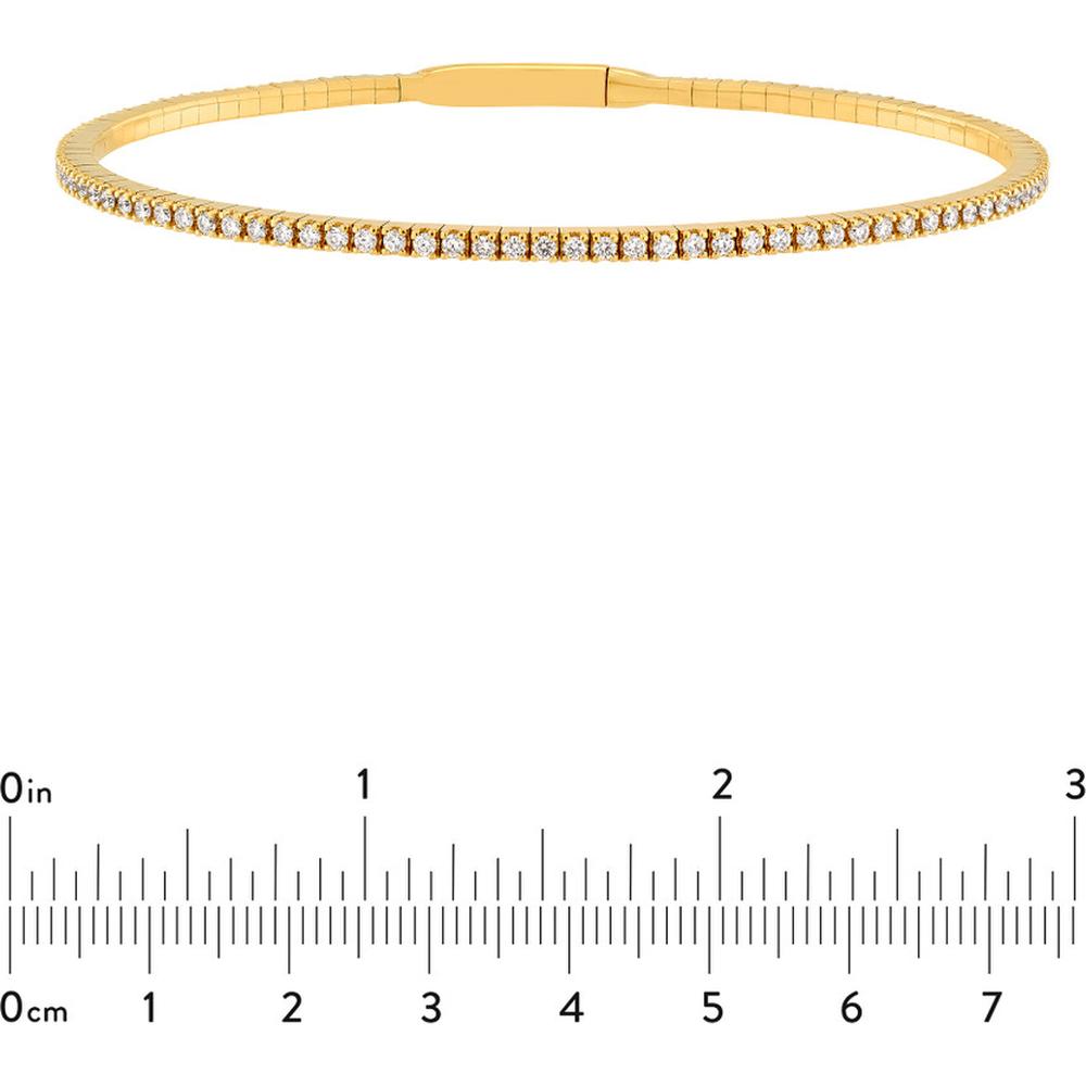Olas d'Oro - 14K Yellow Gold Diamond Full Flex Bracelet with Box Lock Clasp - 7/8 Carat Total Diamond Weight