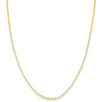 Olas d'Oro - 14K Yellow Gold Diamond Graduated Half Tennis Necklace - 3.30 Carat Total Diamond Weight
