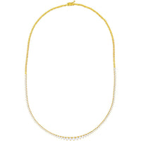 Olas d'Oro - 14K Yellow Gold Diamond Graduated Half Tennis Necklace - 3.30 Carat Total Diamond Weight