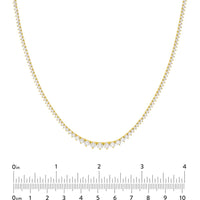 Olas d'Oro - 14K Yellow Gold Diamond Graduated Half Tennis Necklace - 3.30 Carat Total Diamond Weight