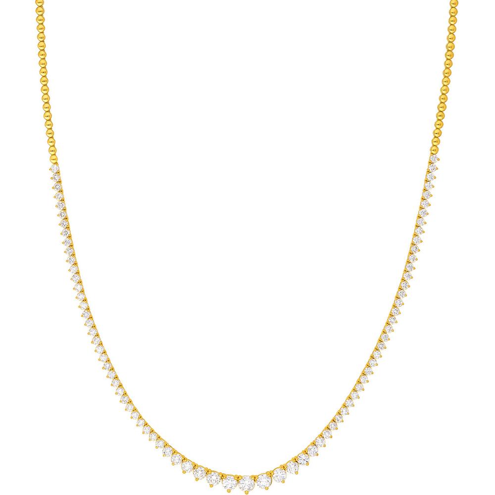 Olas d'Oro - 14K Yellow Gold Diamond Graduated Tennis Necklace - 5.20 Carat Total Diamond Weight
