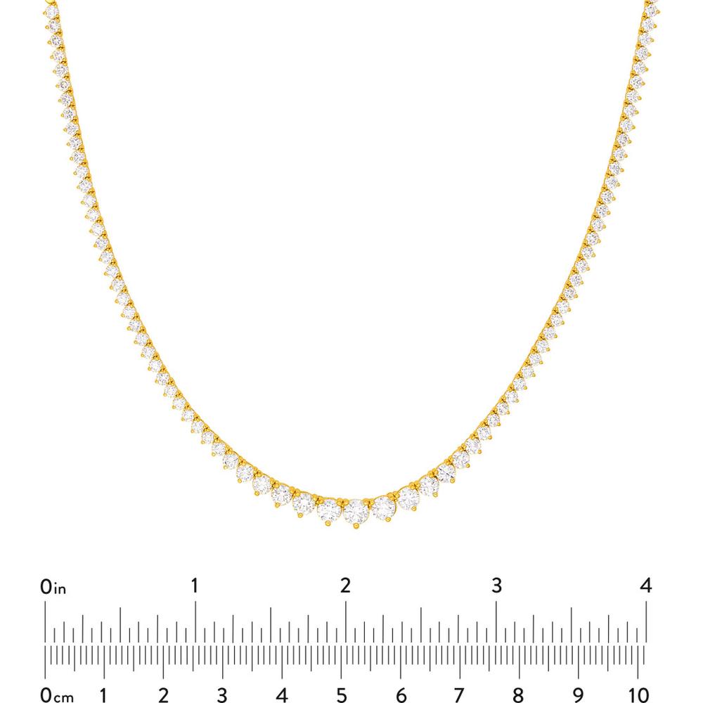 Olas d'Oro - 14K Yellow Gold Diamond Graduated Tennis Necklace - 5.20 Carat Total Diamond Weight