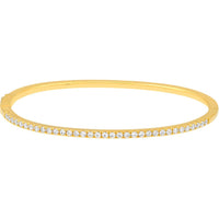 Olas d'Oro - 14K Yellow Gold Diamond Half Bangle Bracelet - 0.85 Carat Total Diamond Weight