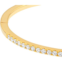 Olas d'Oro - 14K Yellow Gold Diamond Half Bangle Bracelet - 0.85 Carat Total Diamond Weight