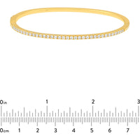 Olas d'Oro - 14K Yellow Gold Diamond Half Bangle Bracelet - 0.85 Carat Total Diamond Weight