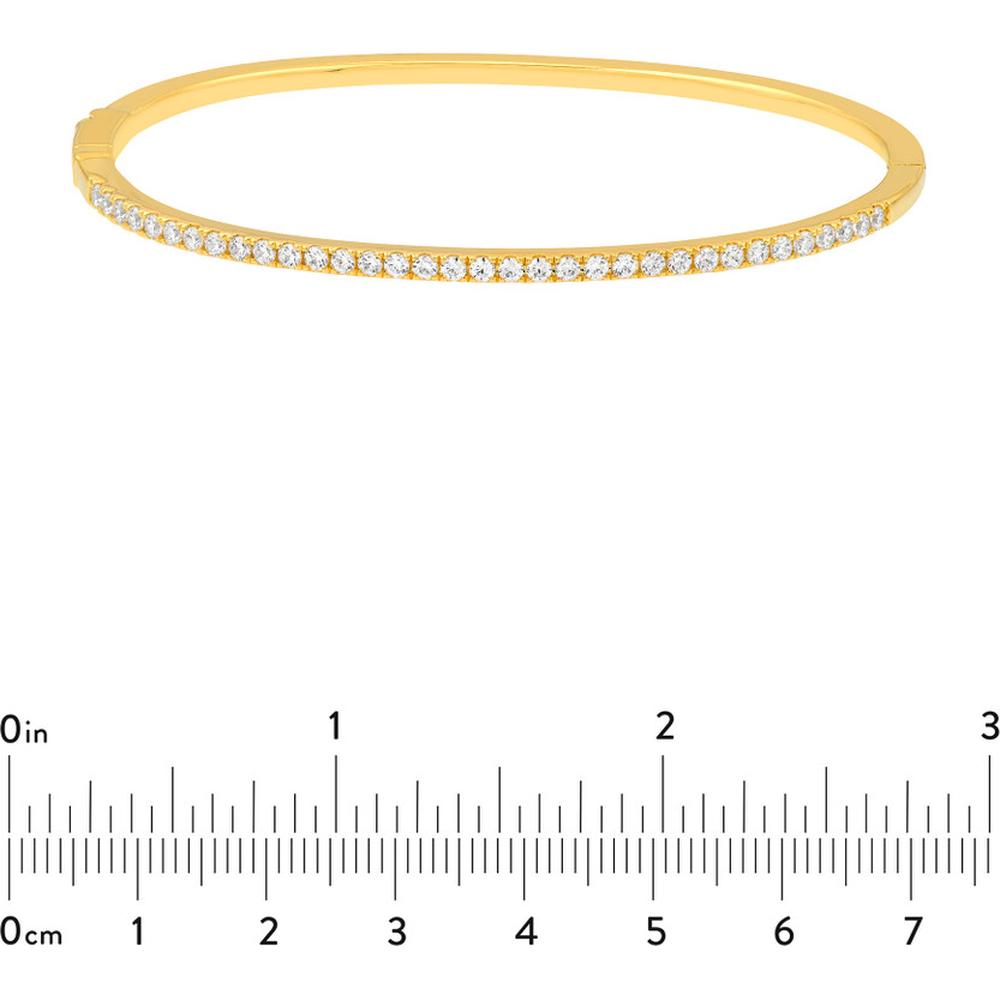 Olas d'Oro - 14K Yellow Gold Diamond Half Bangle Bracelet - 0.85 Carat Total Diamond Weight