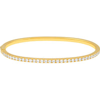 Olas d'Oro - 14K Yellow Gold Diamond Half Bangle Bracelet with Box Lock Closure - 1.38 Carat Total Diamond Weight