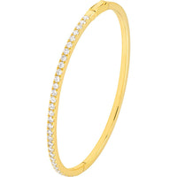 Olas d'Oro - 14K Yellow Gold Diamond Half Bangle Bracelet with Box Lock Closure - 1.38 Carat Total Diamond Weight