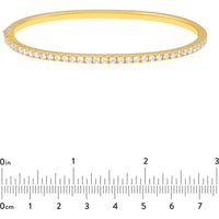 Olas d'Oro - 14K Yellow Gold Diamond Half Bangle Bracelet with Box Lock Closure - 1.38 Carat Total Diamond Weight