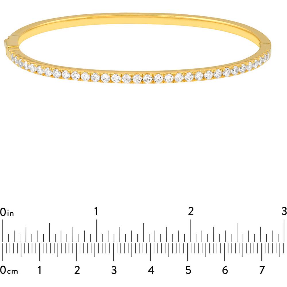 Olas d'Oro - 14K Yellow Gold Diamond Half Bangle Bracelet with Box Lock Closure - 1.38 Carat Total Diamond Weight