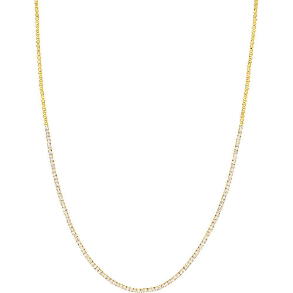 Olas d'Oro - 14K Yellow Gold Diamond Half Tennis Necklace - 2.37 Carat Total Diamond Weight