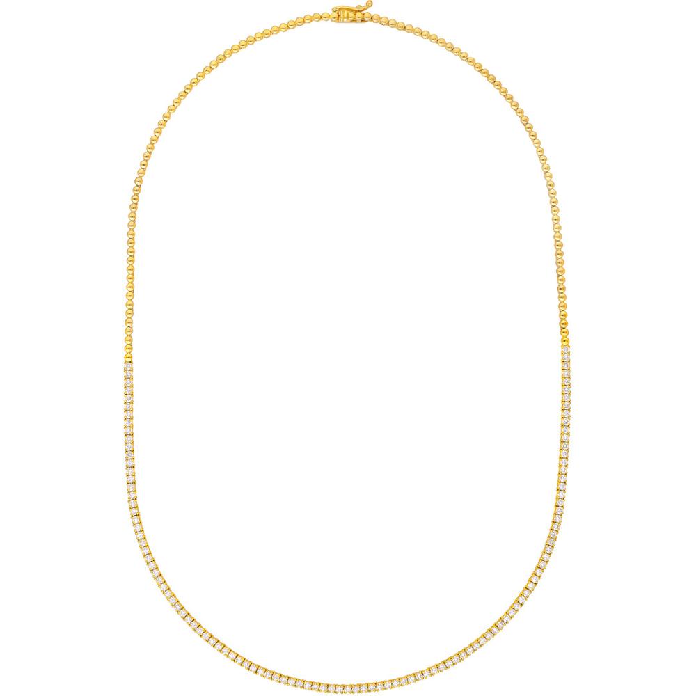 Olas d'Oro - 14K Yellow Gold Diamond Half Tennis Necklace - 2.37 Carat Total Diamond Weight