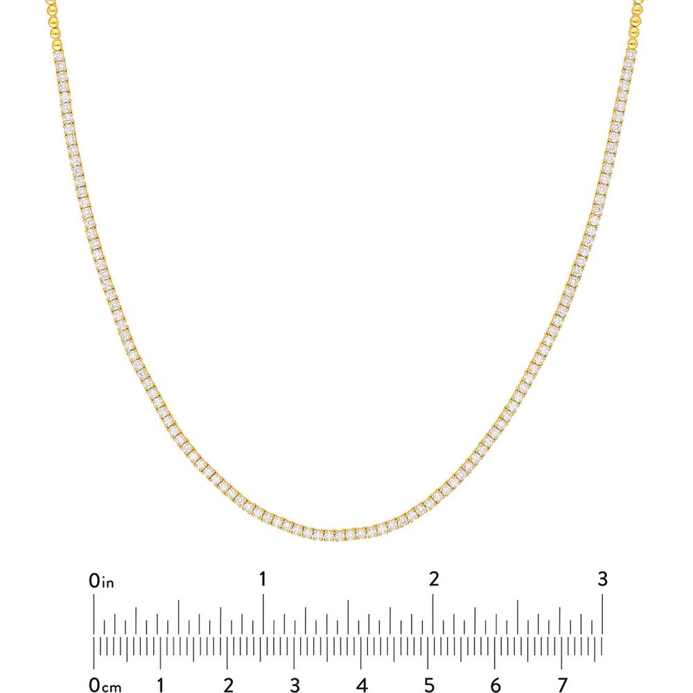Olas d'Oro - 14K Yellow Gold Diamond Half Tennis Necklace - 2.37 Carat Total Diamond Weight