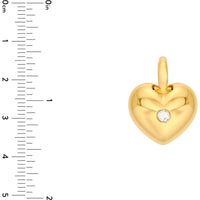 Olas d'Oro - 14K Yellow Gold Diamond Heart Pendant - 0.11 Carat Total Diamond Weight