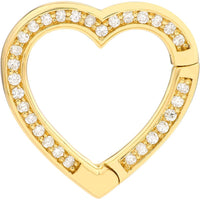 Olas d'Oro - 14K Yellow Gold Diamond Heart Snap Lock with Push Lock Closure - 0.20 Carat Total Diamond Weight