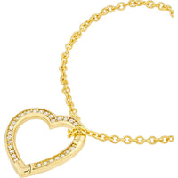 Olas d'Oro - 14K Yellow Gold Diamond Heart Snap Lock with Push Lock Closure - 0.20 Carat Total Diamond Weight