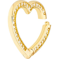 Olas d'Oro - 14K Yellow Gold Diamond Heart Snap Lock with Push Lock Closure - 0.20 Carat Total Diamond Weight