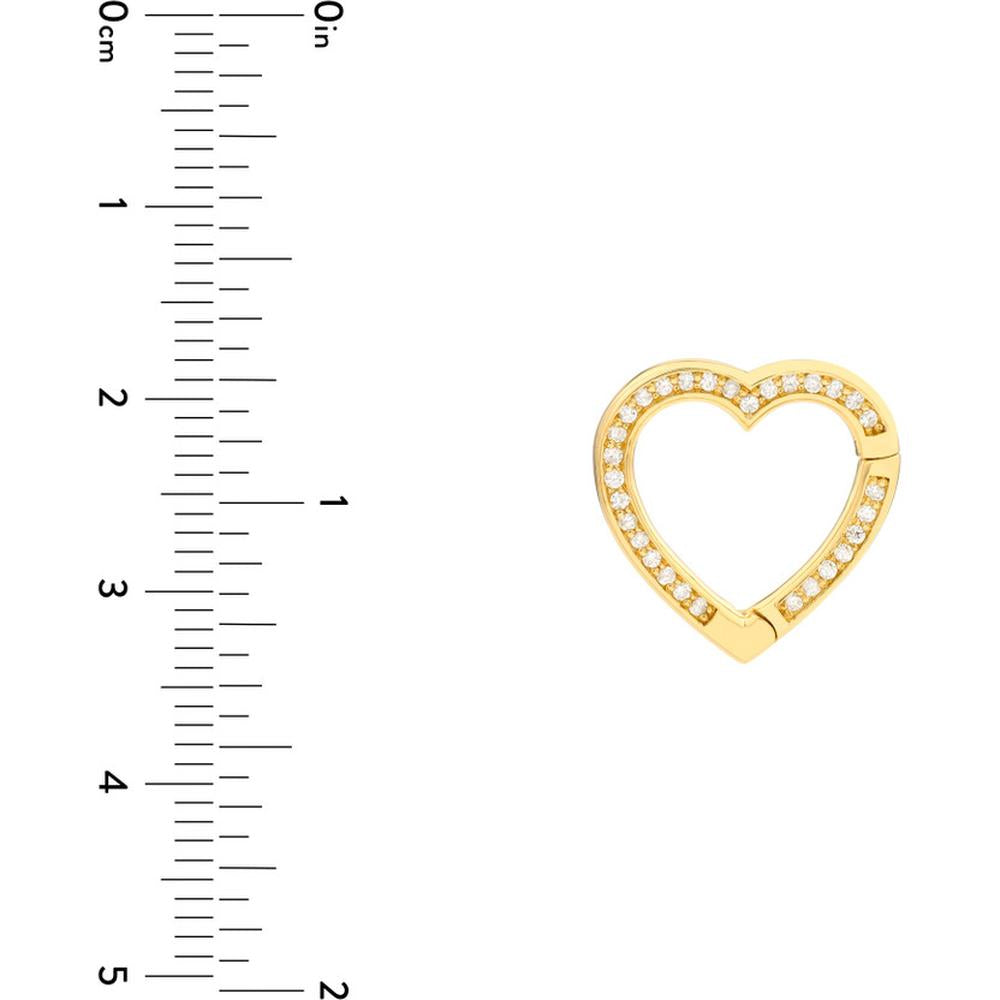 Olas d'Oro - 14K Yellow Gold Diamond Heart Snap Lock with Push Lock Closure - 0.20 Carat Total Diamond Weight