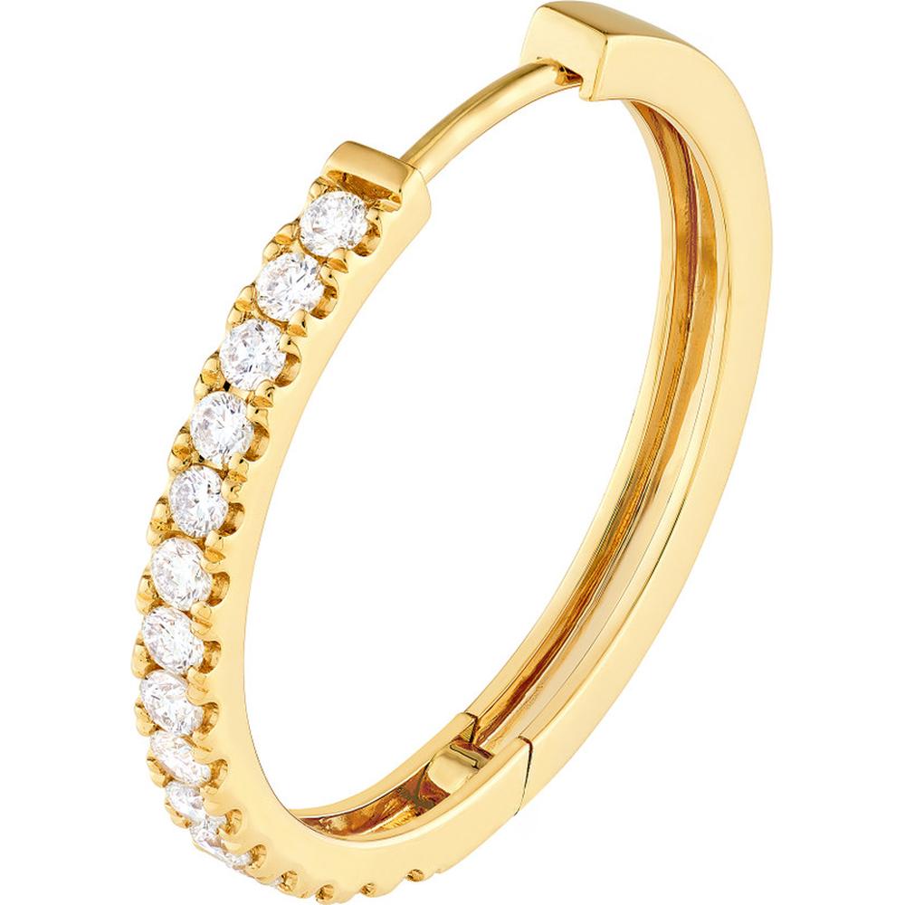 Olas d'Oro - 14K Yellow Gold Diamond Hoop Earrings with 7/8 Carat Total Diamond Weight