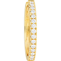 Olas d'Oro - 14K Yellow Gold Diamond Hoop Earrings with 7/8 Carat Total Diamond Weight