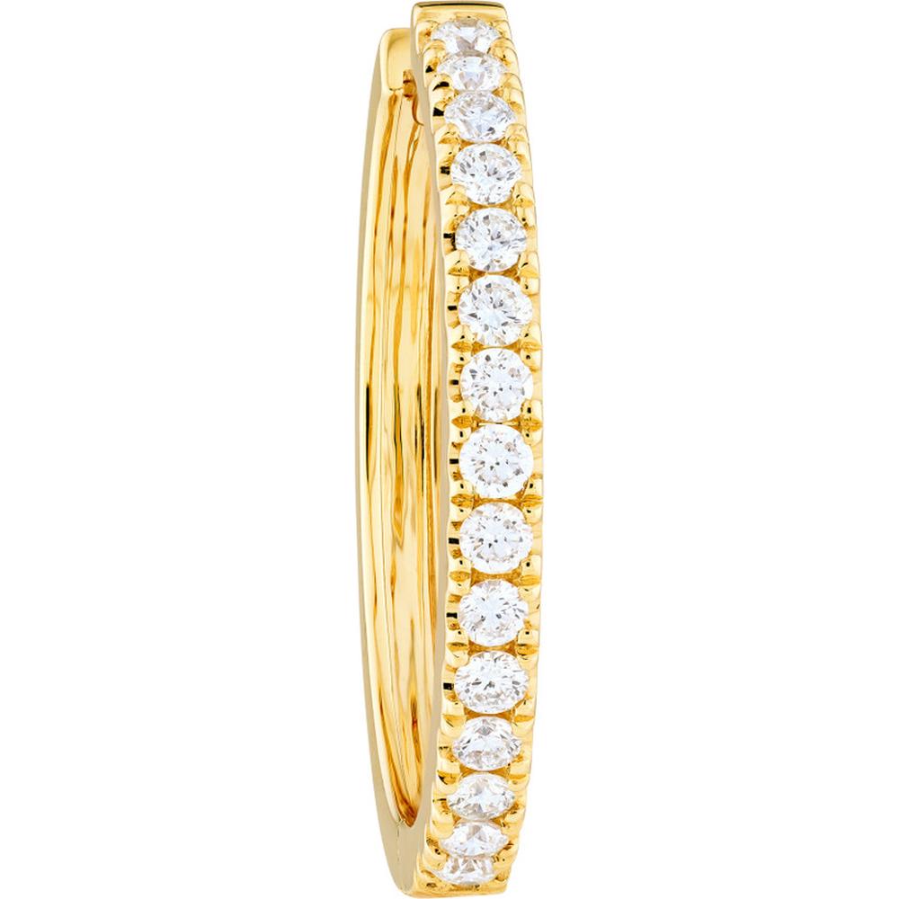 Olas d'Oro - 14K Yellow Gold Diamond Hoop Earrings with 7/8 Carat Total Diamond Weight