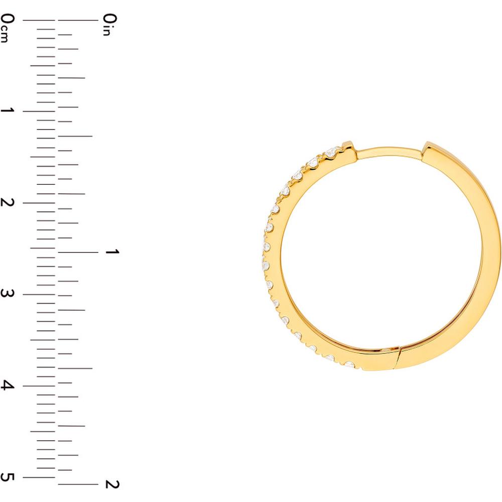 Olas d'Oro - 14K Yellow Gold Diamond Hoop Earrings with 7/8 Carat Total Diamond Weight