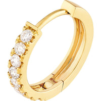 Olas d'Oro - 14K Yellow Gold Diamond Huggie Earrings - 0.48 Carat Total Diamond Weight