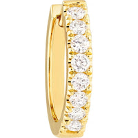 Olas d'Oro - 14K Yellow Gold Diamond Huggie Earrings - 0.48 Carat Total Diamond Weight