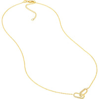 Olas d'Oro - 14K Yellow Gold Diamond Paper Clip Links Necklace - 0.23 Carat Diamond Total Weight