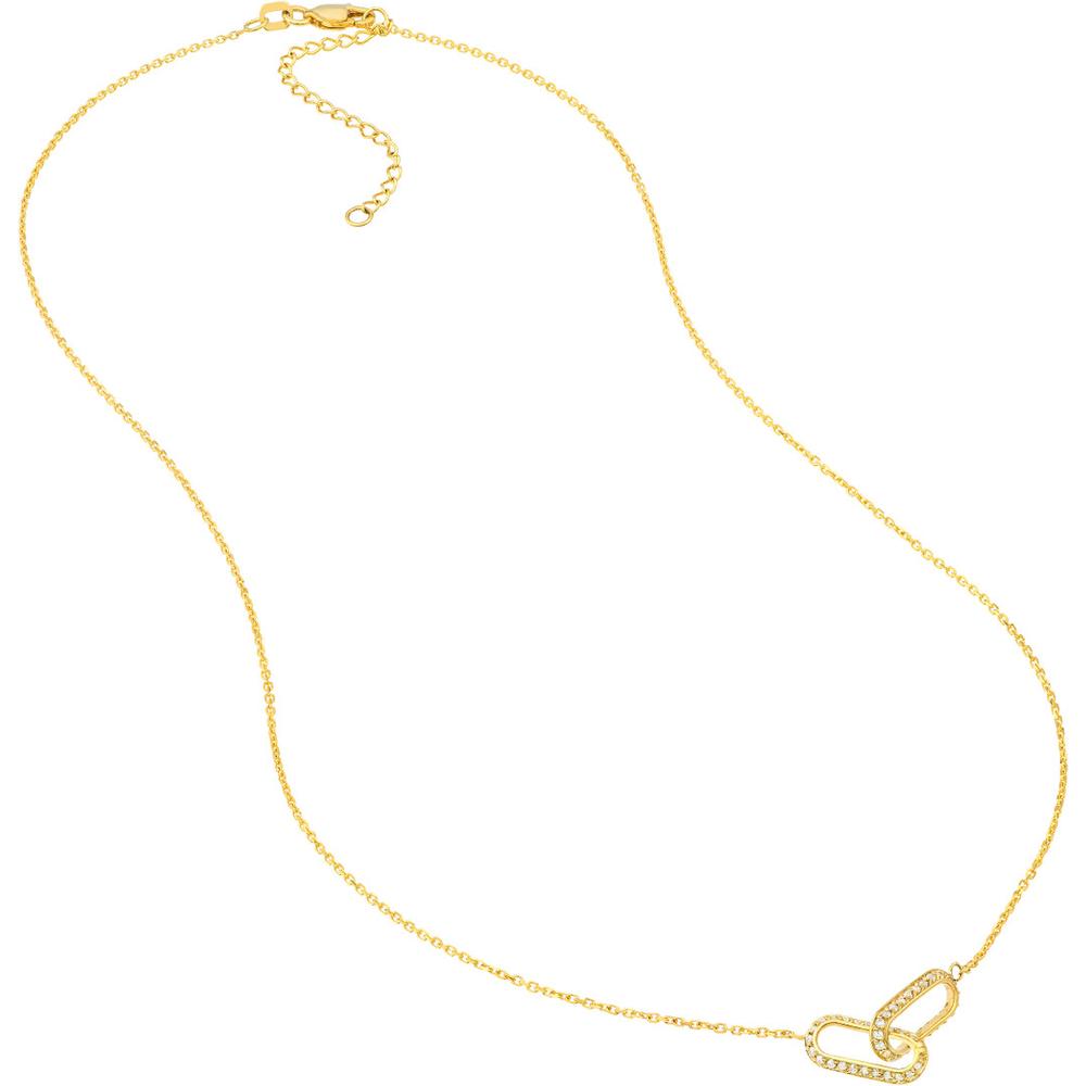 Olas d'Oro - 14K Yellow Gold Diamond Paper Clip Links Necklace - 0.23 Carat Diamond Total Weight