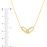 Olas d'Oro - 14K Yellow Gold Diamond Paper Clip Links Necklace - 0.23 Carat Diamond Total Weight