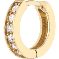 Olas d'Oro - 14K Yellow Gold Diamond Pave 10mm Hoop Earrings - 0.15 Carat Total Diamond Weight